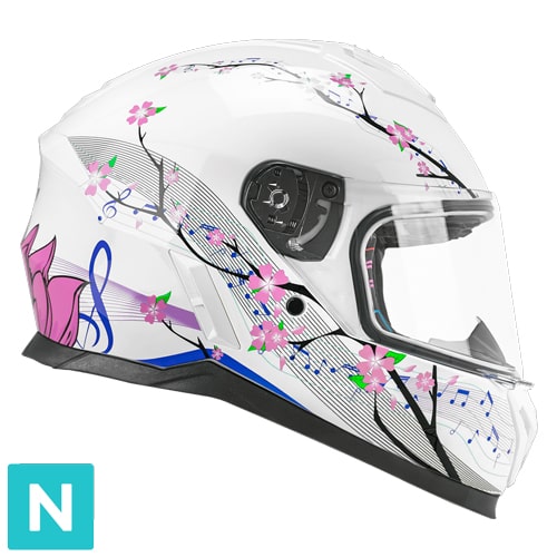 CASCO INTEGRALE BAMBINO MICRO MUSIC-BIANCO ROSA
