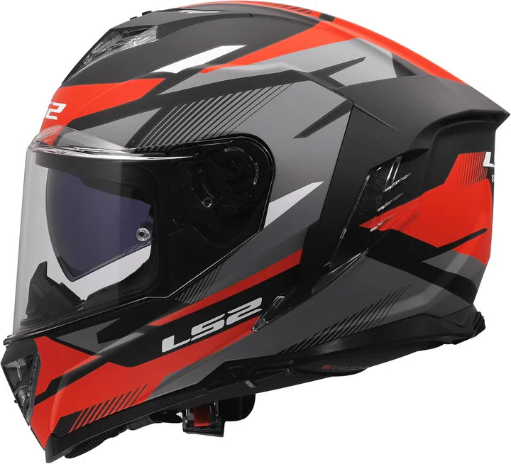 CASCO INTEGRALE LS2 FF 818 STORM III KOMAI -NERO ROSSO