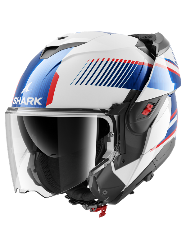 Casco modulare Shark Oxo Sikter - Bianco / Blu / Rosso