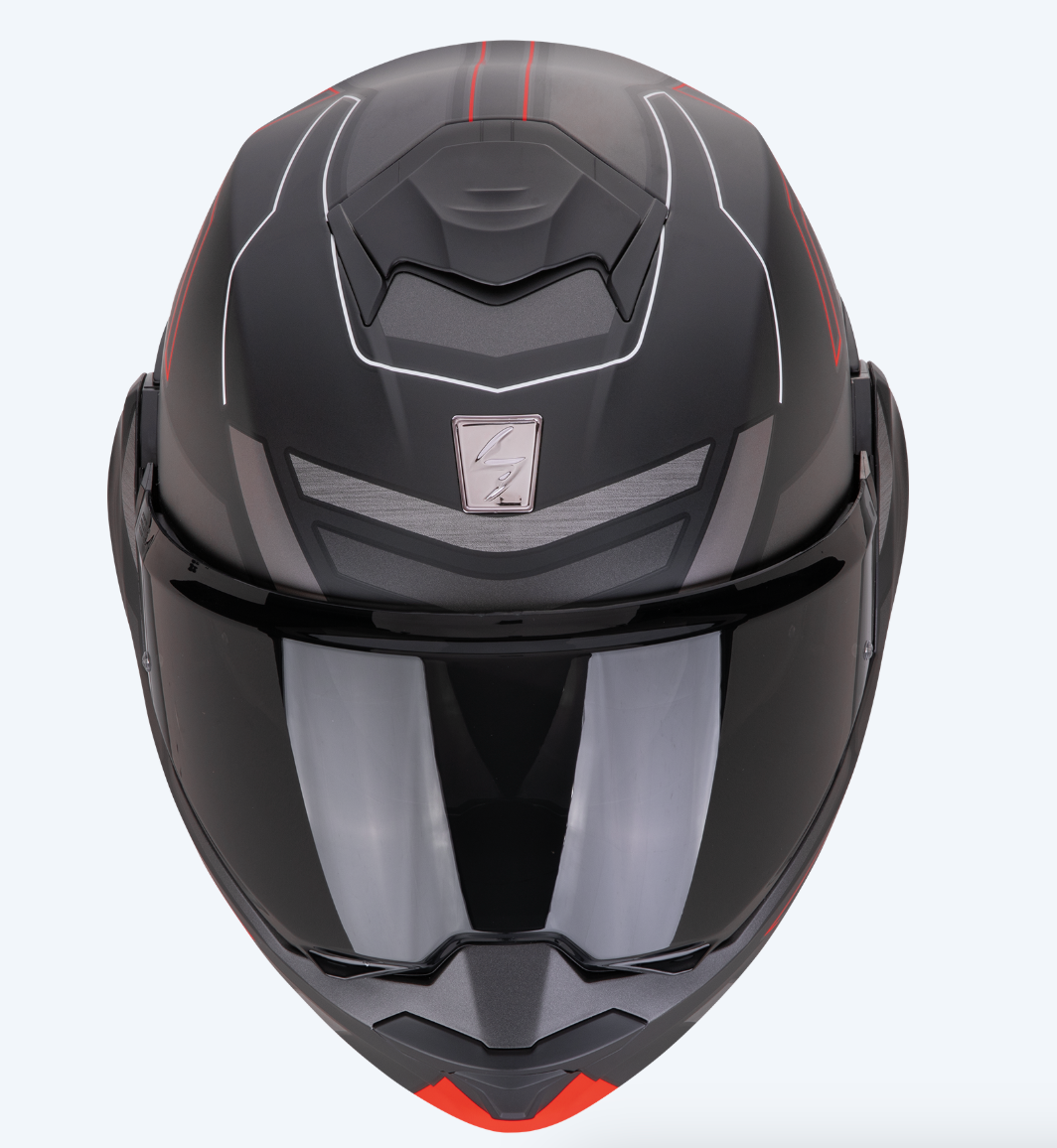 Casco modulare Scorpion exo - tech Conquer - nero / rosso