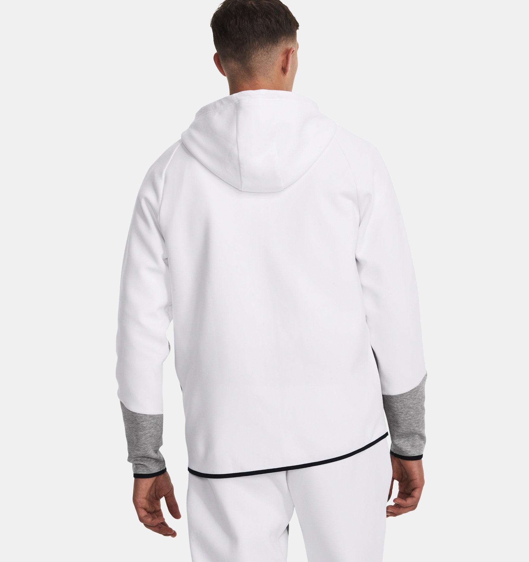 Felpa con Cappuccio Under Armour UNSTOPPABLE FLC FZ - Bianco/Grigio