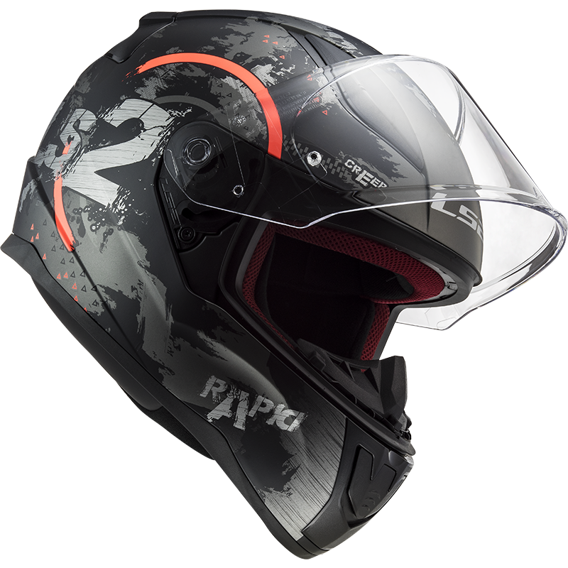 Casco integrale RAPID LS2 FF353 CIRCLE - Nero / Arancio OPACO