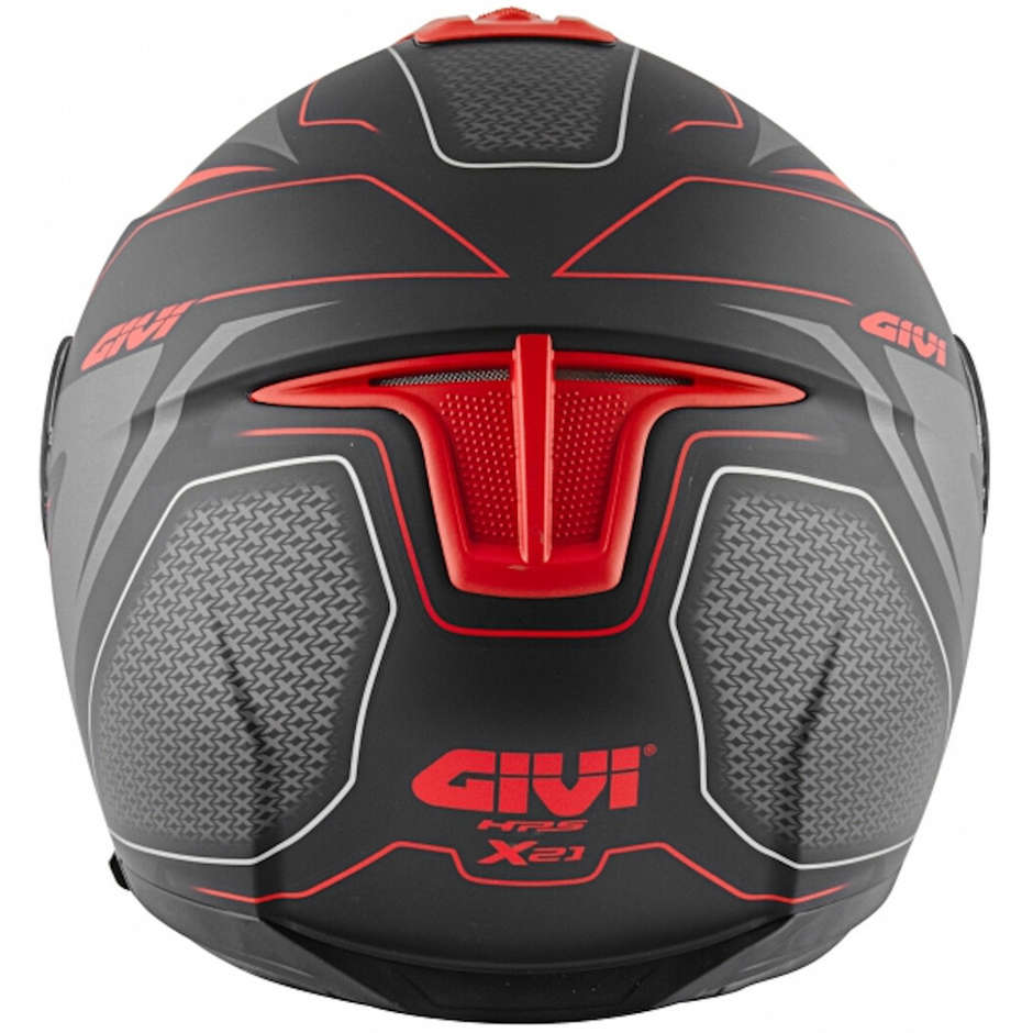 GIVI Casque Modulaire Double Approbation x21 Challager SHIVER Noir Rouge