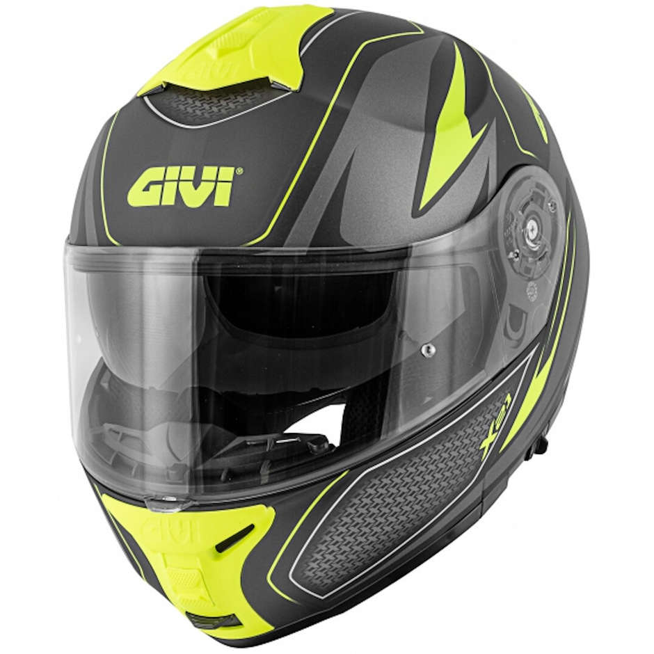 GIVI Casque Modulaire Double Approbation x21 Challager SHIVER Noir Jaune