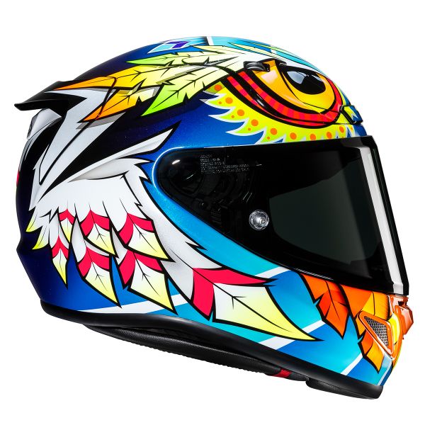 Casque Rpha 12 HJC en carbone avec graphismes blanc/multicolore