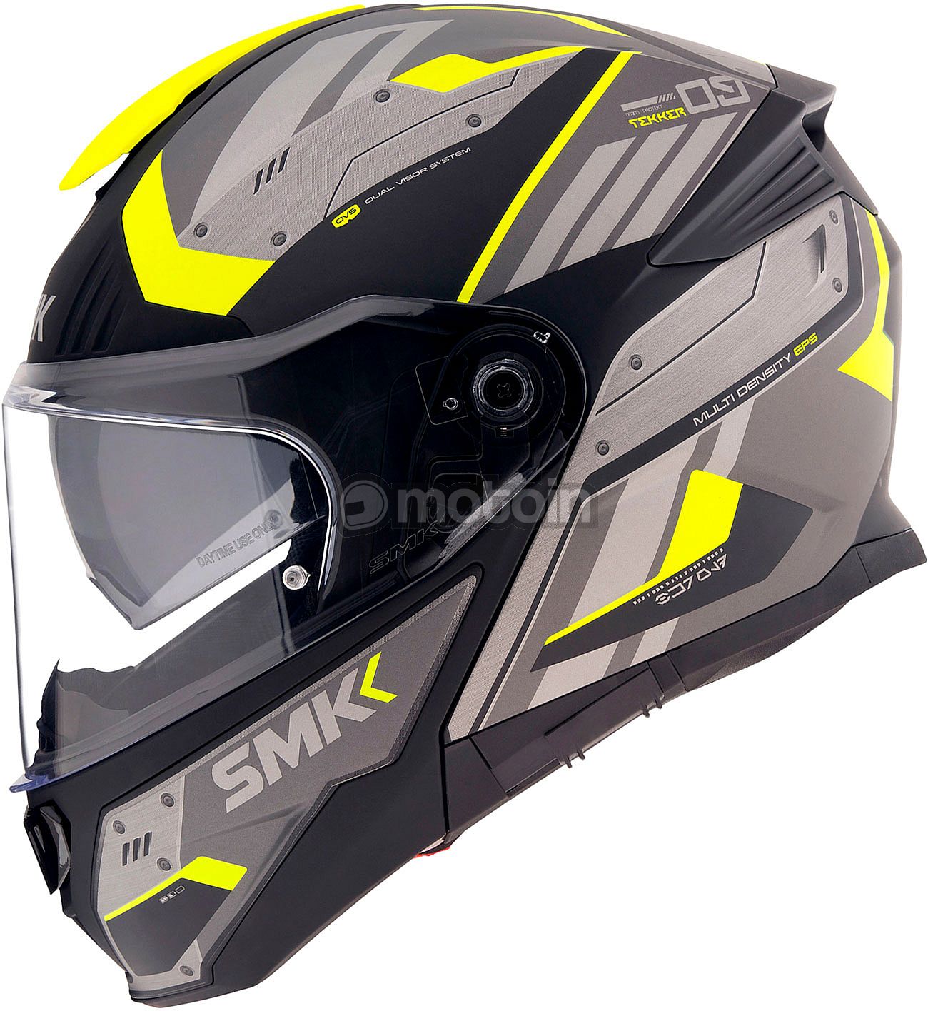 Casco modulare SMK Gullwing TEKKER- Matt Black-YELLOW