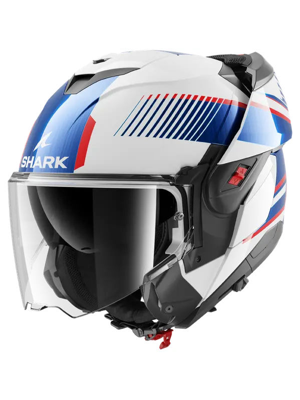 Casco modulare Shark Oxo Sikter - Bianco / Blu / Rosso
