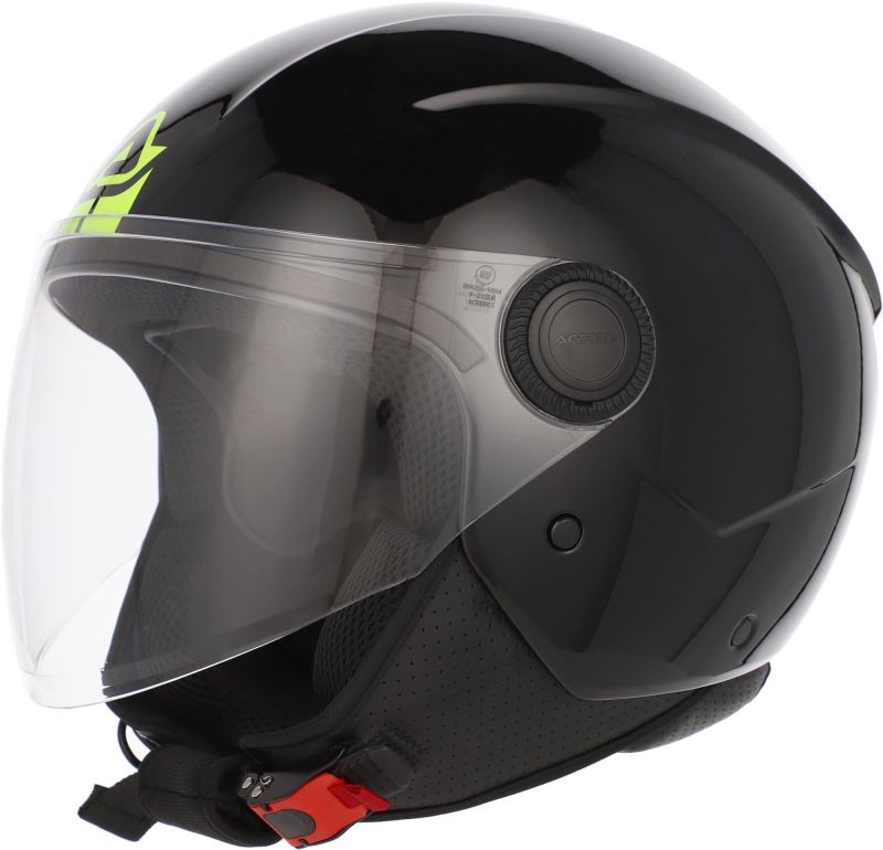 CASCO JET ACERBIS BREZZA NERO GLOSS GIALLO