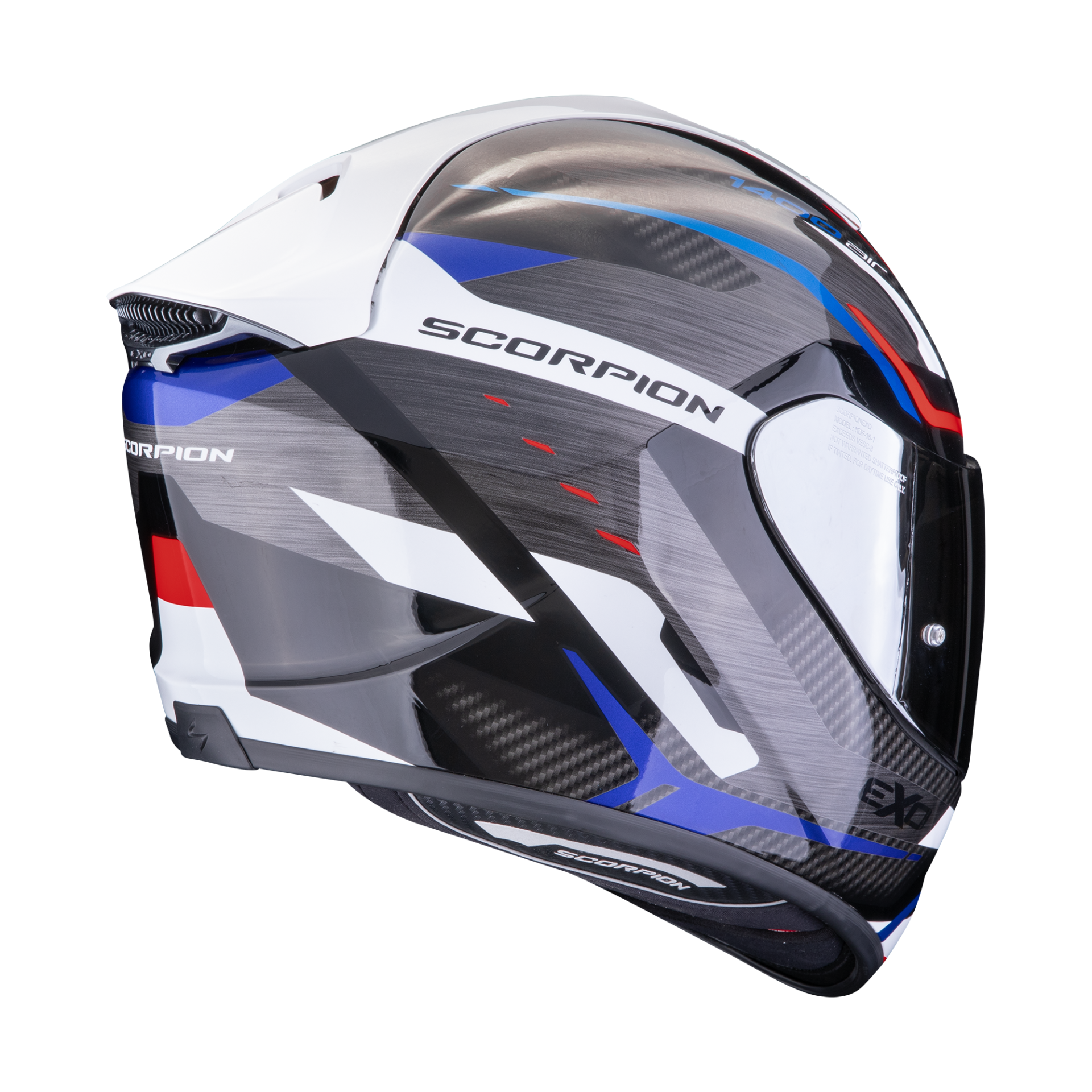 Casco Moto integrale Scorpion EXO-1400 EVO AIR ECE22.06 ACCORD Nero Blu Bianco