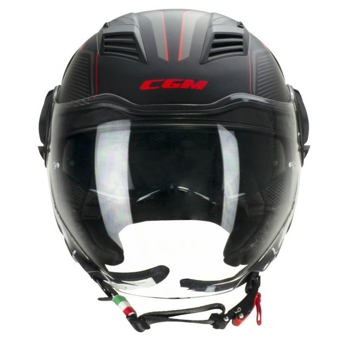 Casco moto Demi Jet Cgm 169G ILLI SPORT ECE 22.06 Nero Rosso