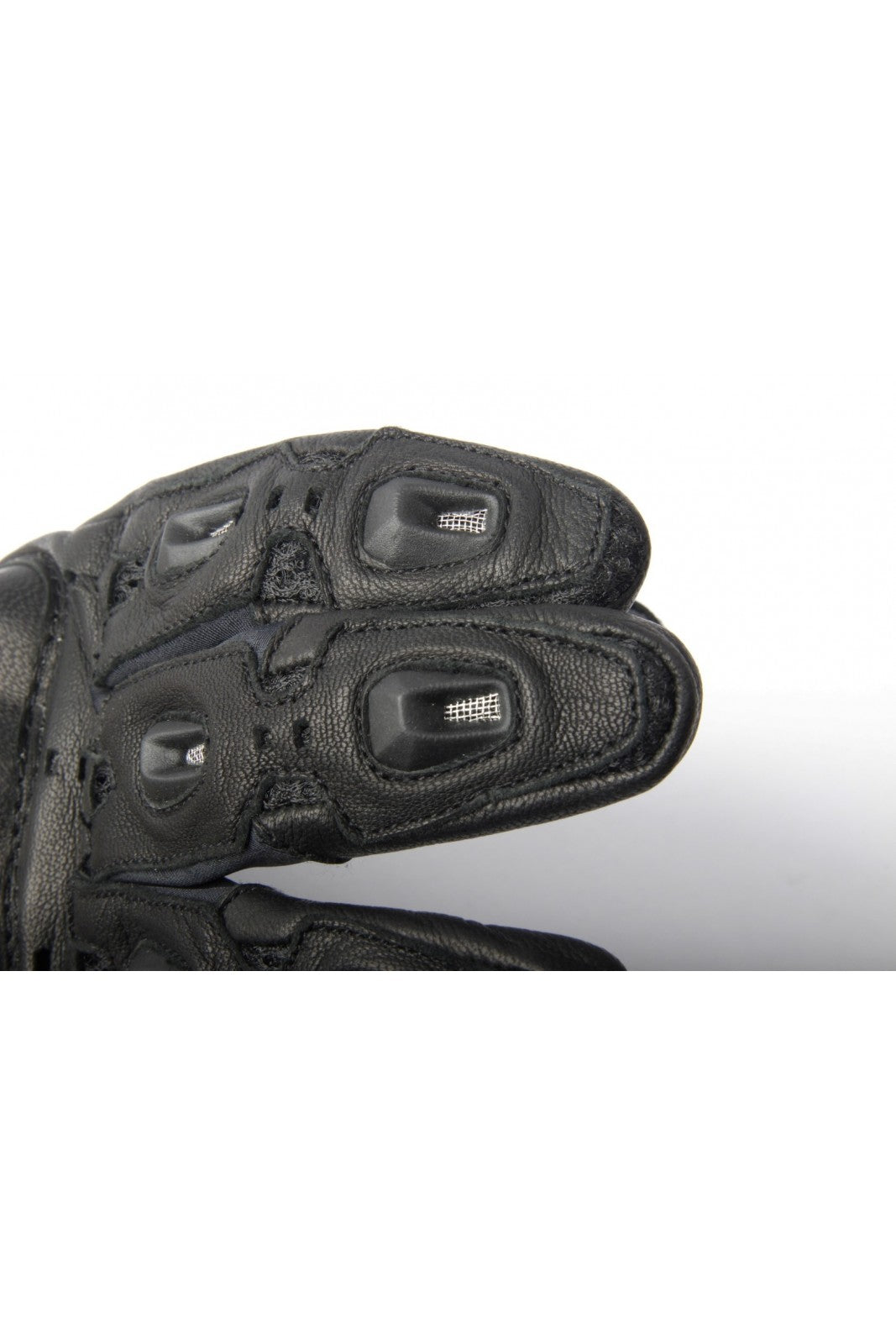 Frühling-Sommer Motorradhandschuhe HIT BLACK - Leder / Stoff - Schwarz, Fluo Gelb