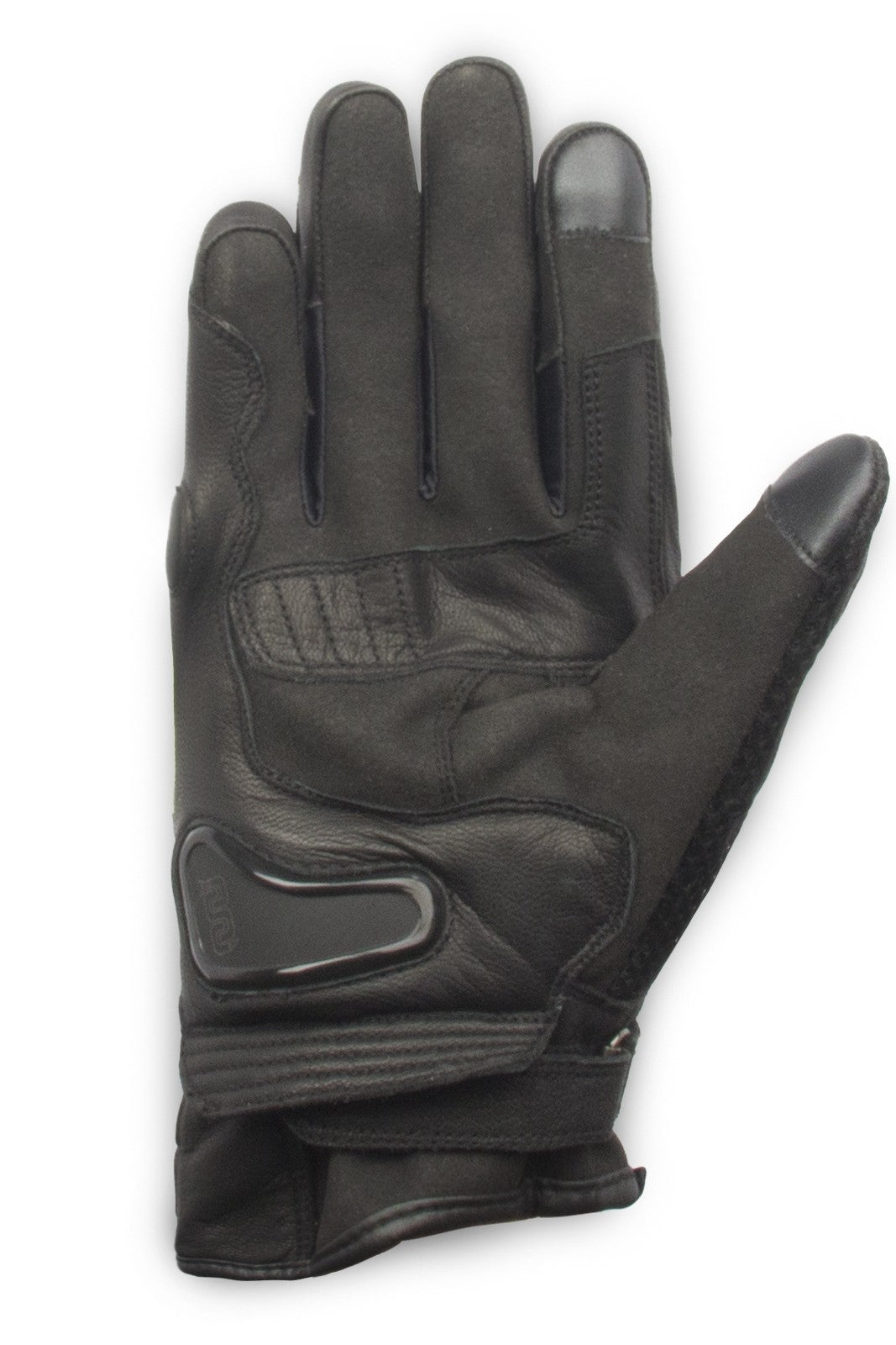 Frühling-Sommer Motorradhandschuhe HIT BLACK - Leder / Stoff - Schwarz, Fluo Gelb