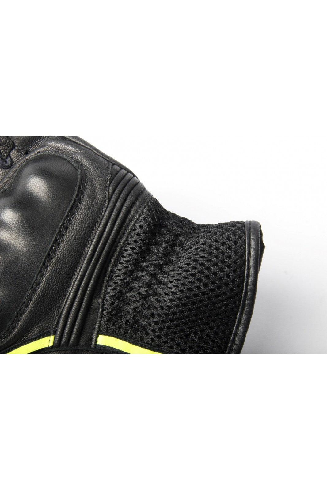 Frühling-Sommer Motorradhandschuhe HIT BLACK - Leder / Stoff - Schwarz, Fluo Gelb